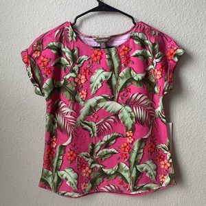 Tommy Bahama Women’s Hawaiian Floral Cap Sleeve Blouse